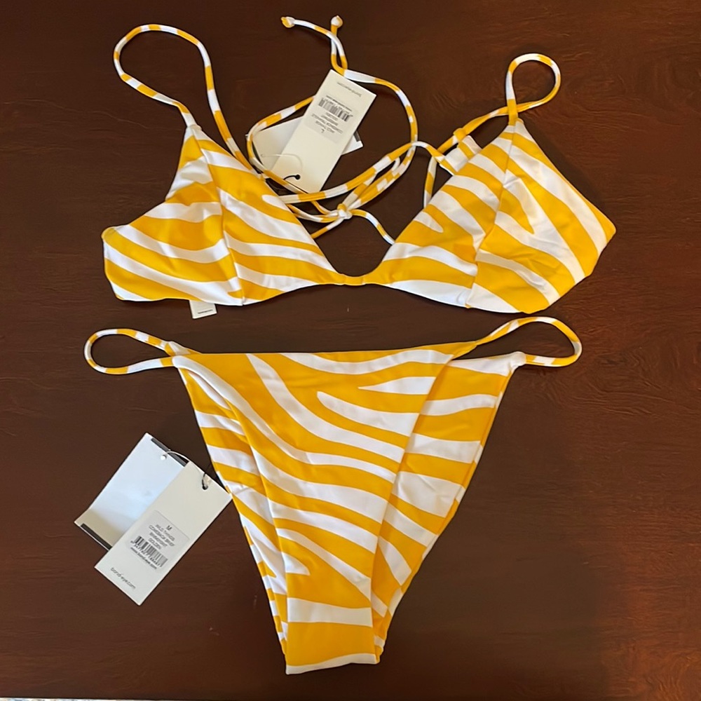 Yellow zebra bond-eye bikini